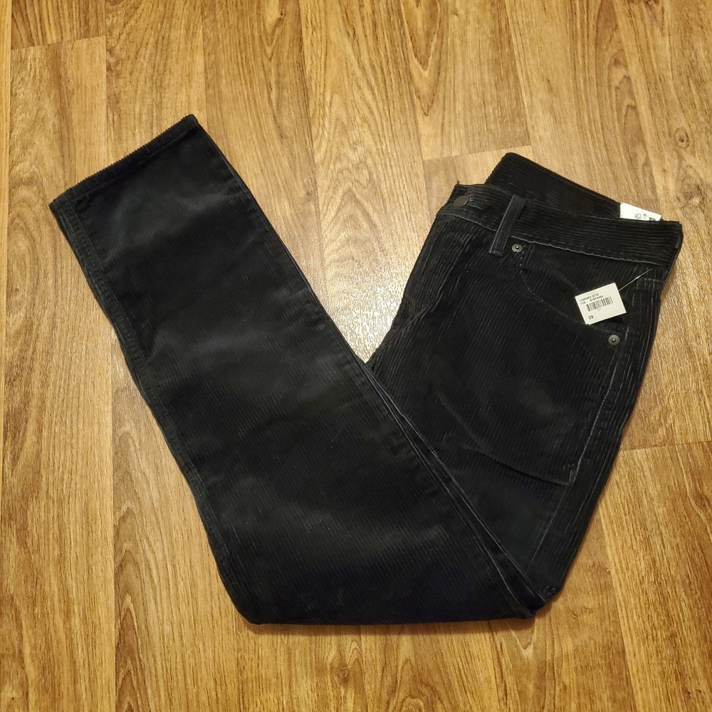 Levi's Corduroy Pants Jeans Men 29x30 Black Straight Leg‎ Casual New